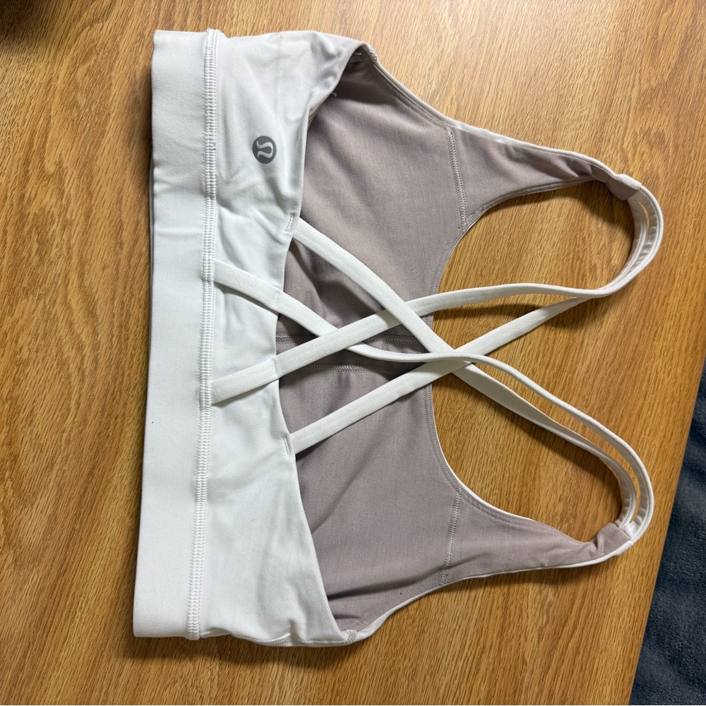 White and Gray Sports Bra